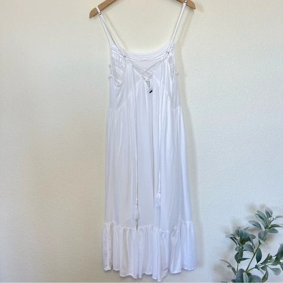 O'Neill Lexi Lace-Up-Back White Midi Dress - Picture 6 of 8